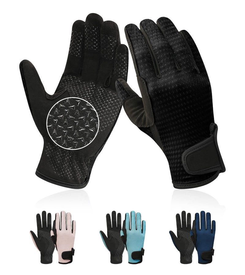 ChinFun Kids Horse Riding Gloves Equestrian Anti Slip Children Horseback Bike Gardening Fishing Cycling Outdoor Activities Riding Gloves Girls Boys Youth - Image 1